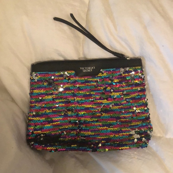 Victoria's Secret Handbags - VS sequined makeup bag NWOT
